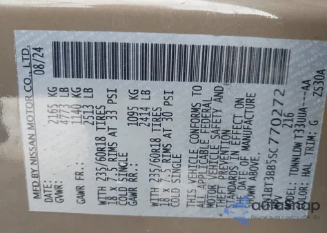 2025 Nissan Rogue Sv Intelligent Awd из США, поврежденный, VIN 5N1BT3BB5SC770272